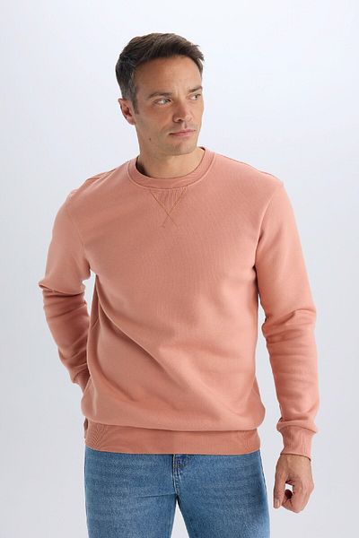 DeFacto Regular Fit Crew Neck Silná základní obyčejná mikina T3777az25sp