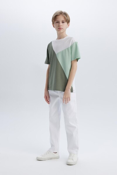 DeFacto Κοντομάνικο μπλουζάκι για αγόρια με λαιμόκοψη χρώματος Pique Z2815A625SM