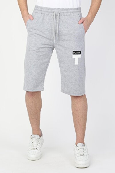 NEW YEAR FİT İki İplik Baskılı Erkek Kapri Şort