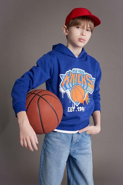 DeFacto Φούτερ με κουκούλα NBA New York Knicks για αγόρια - Y4133A624WN