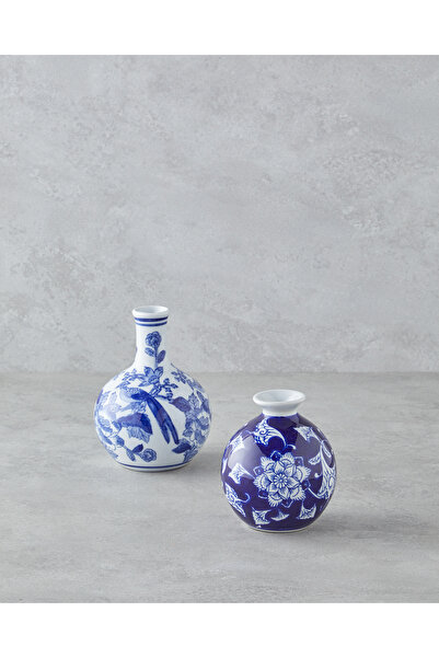 English Home Glance Vase 12X12X16 cm Blue-White