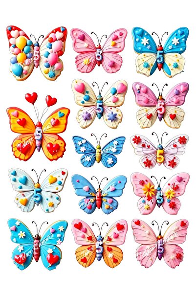 telaşe memuru فراشة قابلة للأكل لتزيين الكيك لعمر 5 سنوات - فراشة ورقية قابلة...