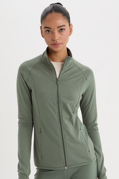 DeFacto Fit Fitted Stand Collar Double Pocket Zippered Sports Cardigan B3985Ax25Sp