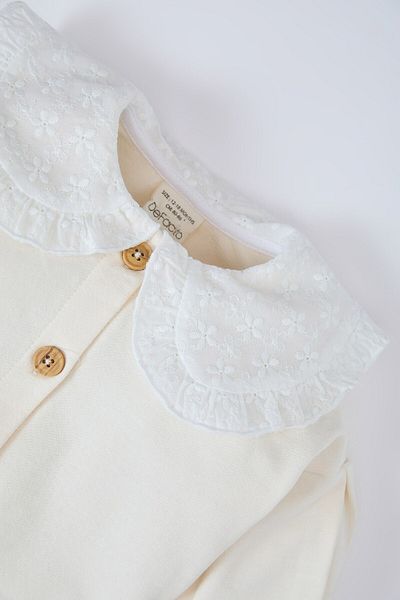 DeFacto Baby Girl Lace Collar Buttoned Cardigan D9314A525Sp