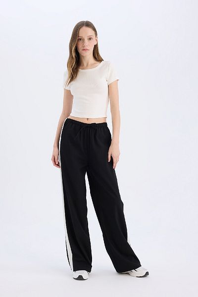 DeFacto Tricou alb cu mânecă scurtă din țesătură groasă, cu mânecă scurtă, cu nervuri, E0288ax25sm