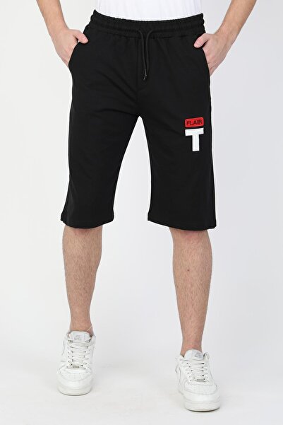 NEW YEAR FİT İki İplik Baskılı Erkek Kapri Şort