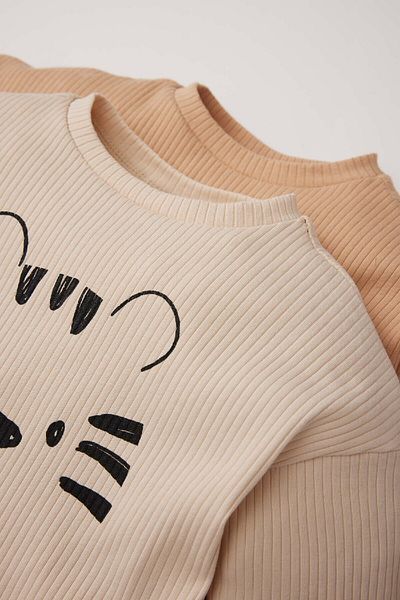 DeFacto Baby Boy Ribbed Camisole 2 Pack Long Sleeve T-Shirt D8710A525Sp