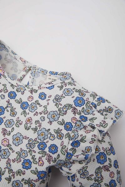 DeFacto Baby-Mädchen-Blumen-Langarm-Waffelkleid D9387A525SP