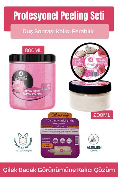 Smoothly Body and Ingrown Hair Peeling After Epilation Lotus Flower 800gr & Equator Milk 200gr