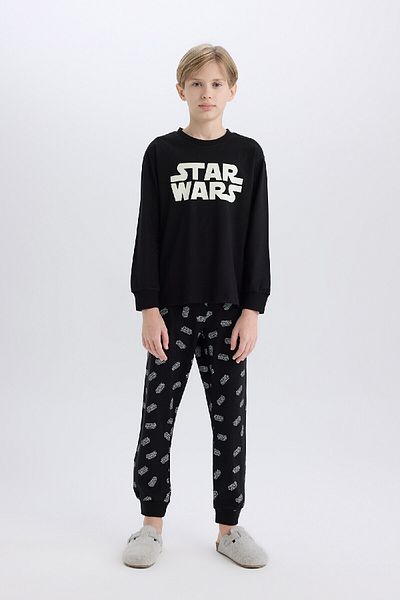 DeFacto Chlapecká sada pyžama Star Wars – výstřih, dlouhý rukáv, horní a spodní část D8572A824Wn