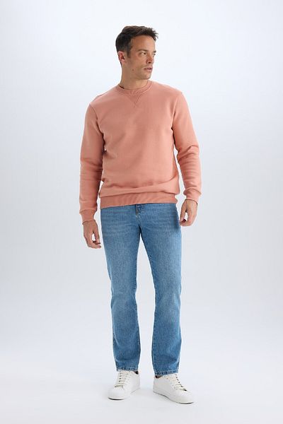 DeFacto Regular Fit Crew Neck Silná základní obyčejná mikina T3777az25sp