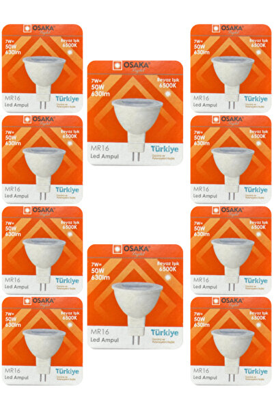 Osaka (10 Adet) Osaka 7W (50W) Beyaz Işık (6500K) G4 Duylu (İğne Bacak) Led Çanak Ampul