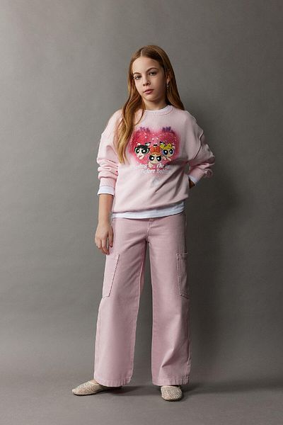 DeFacto PowerPuff Girls D8832A825SP - Суитшърт с кръгло деколте и релакс кройка за момичета