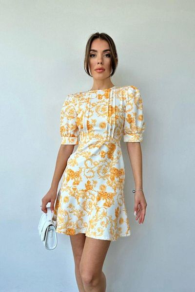 modaserdem Rochie galbena cu flori