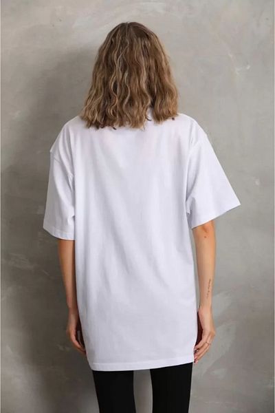 modaserdem Λευκό μπλουζάκι Unisex με πέτρινο σχέδιο Oversize