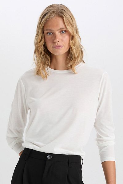 DeFacto Regular Fit Crew Neck Basic Plain Casual Long Sleeve T-Shirt A5028ax24wn