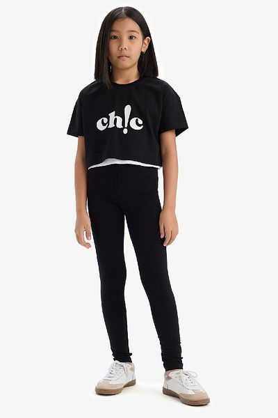 DeFacto Girl's Crew Neck Printed Short Sleeve T-Shirt E0063A825Sm