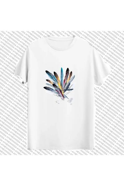 donamod Unisex Feather Printed T-Shirt