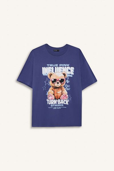 DeFacto Tricou cu mânecă scurtă cu imprimeu cu mânecă scurtă, cu croială largă, cu croială largă, E0672ax25sm