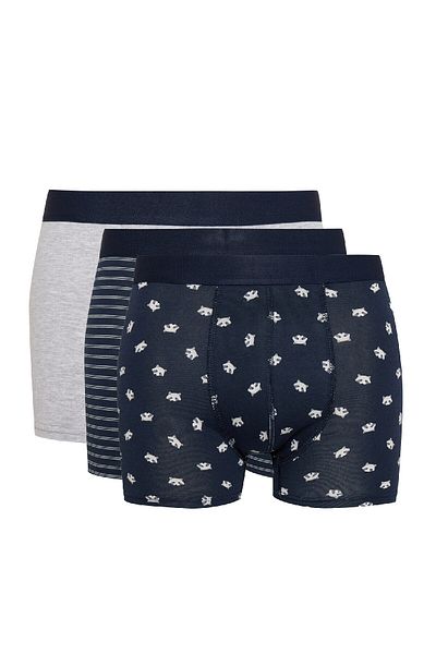 DeFacto Regular Fit Animal Printed Boxer 3 τεμαχίων E0047ax24cw