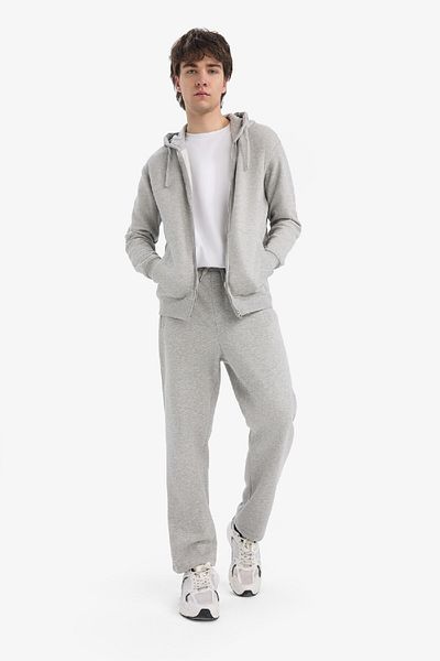 DeFacto Comfort Fit Hooded Soft Furry Inside Basic Plain Thick Zippered Sweatshirt D7599Ax25Sp