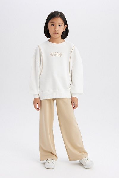 DeFacto Girls Oversize Wide Fit Crew Neck Printed Sweatshirt D9784A825Sp