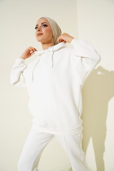 modaserdem 55434 Σετ φόρμας Oversize - Λευκό