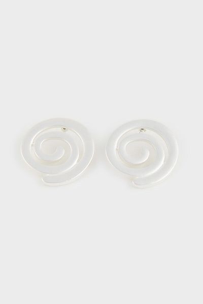 DeFacto Women's Spiral Motif Matte Silver Earrings E1326Axns