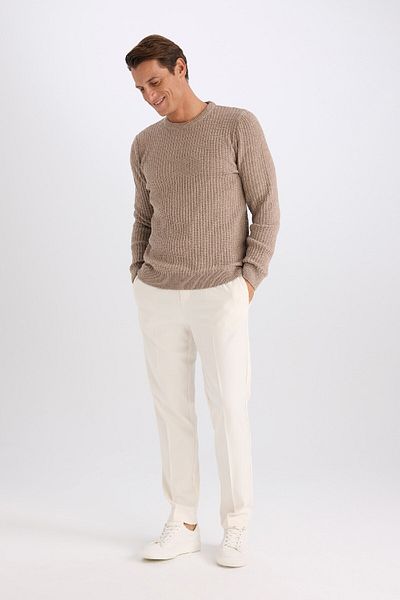 DeFacto Standard Fit Crew Neck Textured Knitwear Sweater E0811Axns