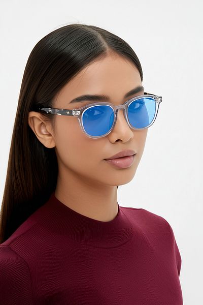 EYE OF HORUS Aventurine-3000 C7 Gray Acetate Unisex Sunglasses