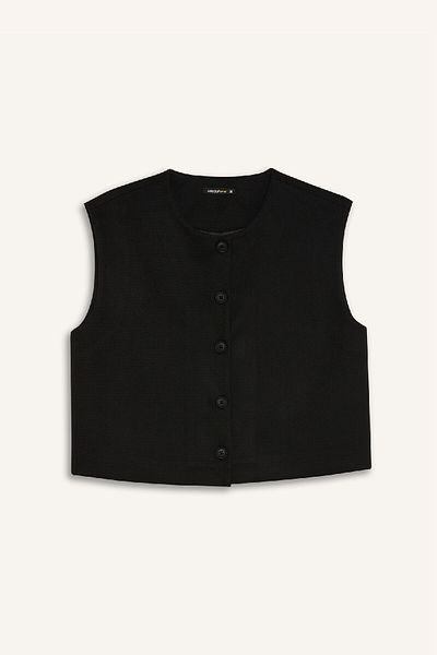 DeFacto Crew Neck Plain Button Blazer - E0571Ax24Au