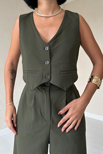 modaserdem Haki Klas Ceket Ve Yelek Ve Pantolon Takım