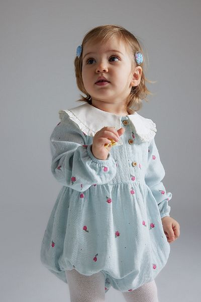 DeFacto Baby Girl Newborn Floral Muslin 2-Piece Jumpsuit D9091A525Sp