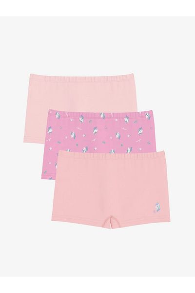 LC Waikiki LCW Kids Pink Printed Boxer για κορίτσια 3 τεμαχίων