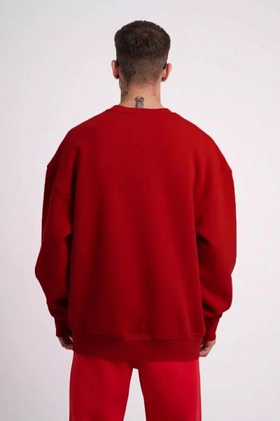 modaserdem Tricou unisex cu gât roșu cu trei fire - roșu