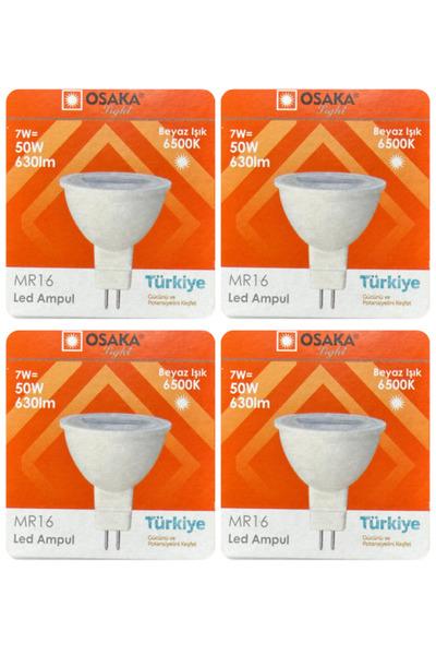 Osaka (4 Adet) Osaka 7W (50W) Beyaz Işık (6500K) G4 Duylu (İğne Bacak) Led Ça...