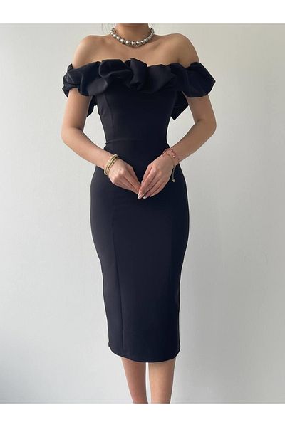 modaserdem Rochie de damă Madonna Guler Creion Nuntă-noapte-bal-de absolvire-rochie de seară