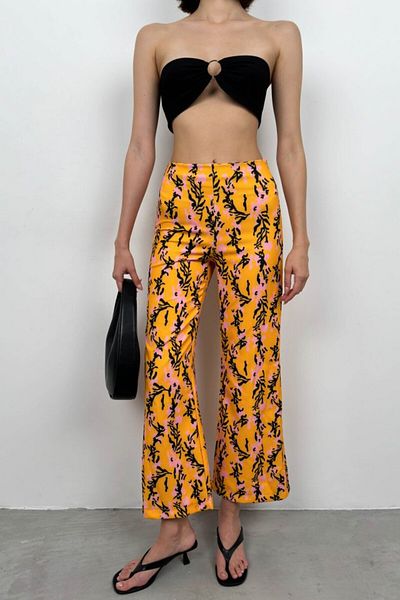 modaserdem Pantaloni cu picior tubular cu model