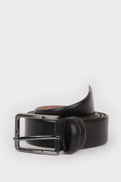 DeFacto Herren-Jeansgürtel aus Leder mit Neujahrsmotiv E1085axns