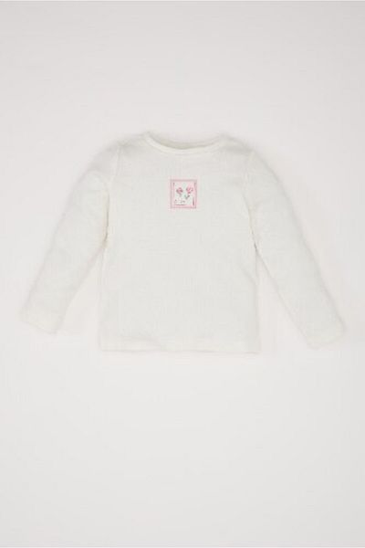 DeFacto 2-teiliges Langarm-Set mit Blumendruck für Babys – Crinkle-Stoff-T-Shirt und Salopet D9094a525sp