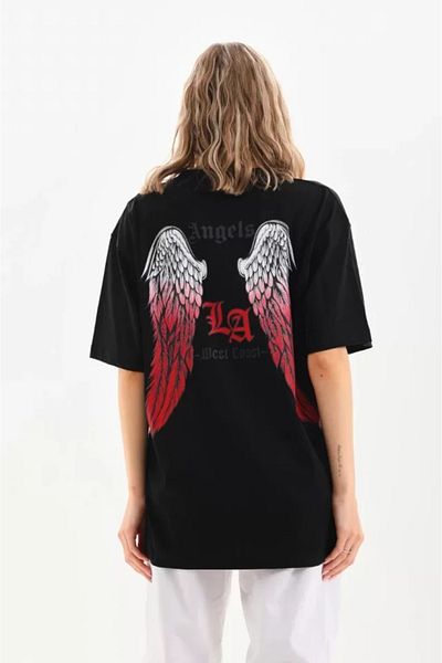 modaserdem Μαύρο μπλουζάκι Unisex με στάμπα oversize