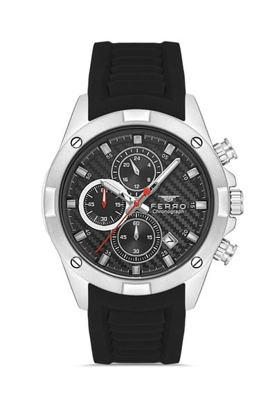 FERRO Black Silicone Cord Men's Wrist Watch FM31361D-J2