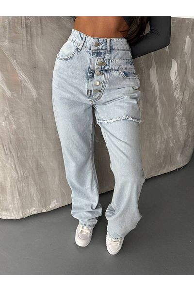 DENİKK KTrend Design special, cu nasturi, detaliu în talie, cu picioare largi, pantaloni Palazzo confortabili 1425
