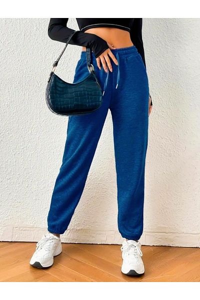 modaserdem Women's Waist Corded Viscose Two Thread Fabric Sweatpants
