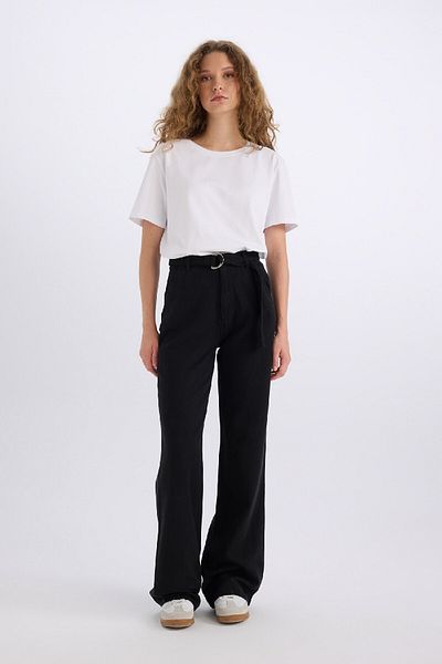 DeFacto Wide Leg Double Pocket High Waist Standard Length Modal Wide Loose Leg Palazzo Pants D4467Ax24Au