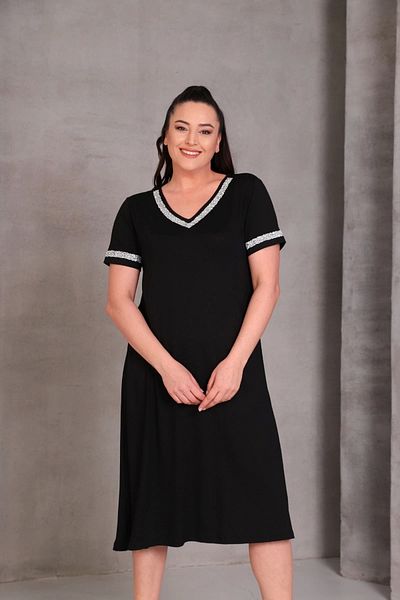 aytemas Dress with Stones on the Collar and Sleeves