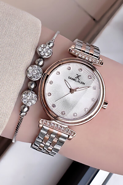 Daniel Klein Orijinal Yeni Sezon Kesme Cam Kadın Kol Saati Gold Gumus Çelik Kordon Hediye Bileklik DKBY2027C2