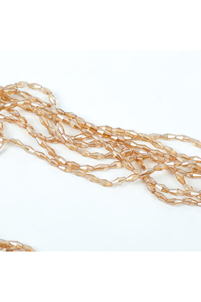 yfhobi 1 Dizi ( 60-65 Adet ) - 4x8 mm Arpa Mekik Kristal Cam Boncuk Dizisi, Ş...