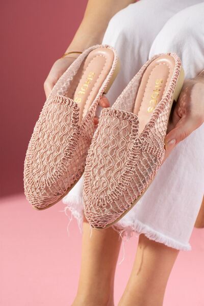 FUGA MODA Gandal Powder Knitwear Papuci cu detalii tricotate