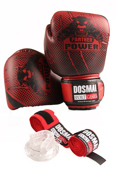 DO-SMAI Panther Boxing Set – Gloves + Mouthguard + Bandage |   They Have the Color of Their Fists!